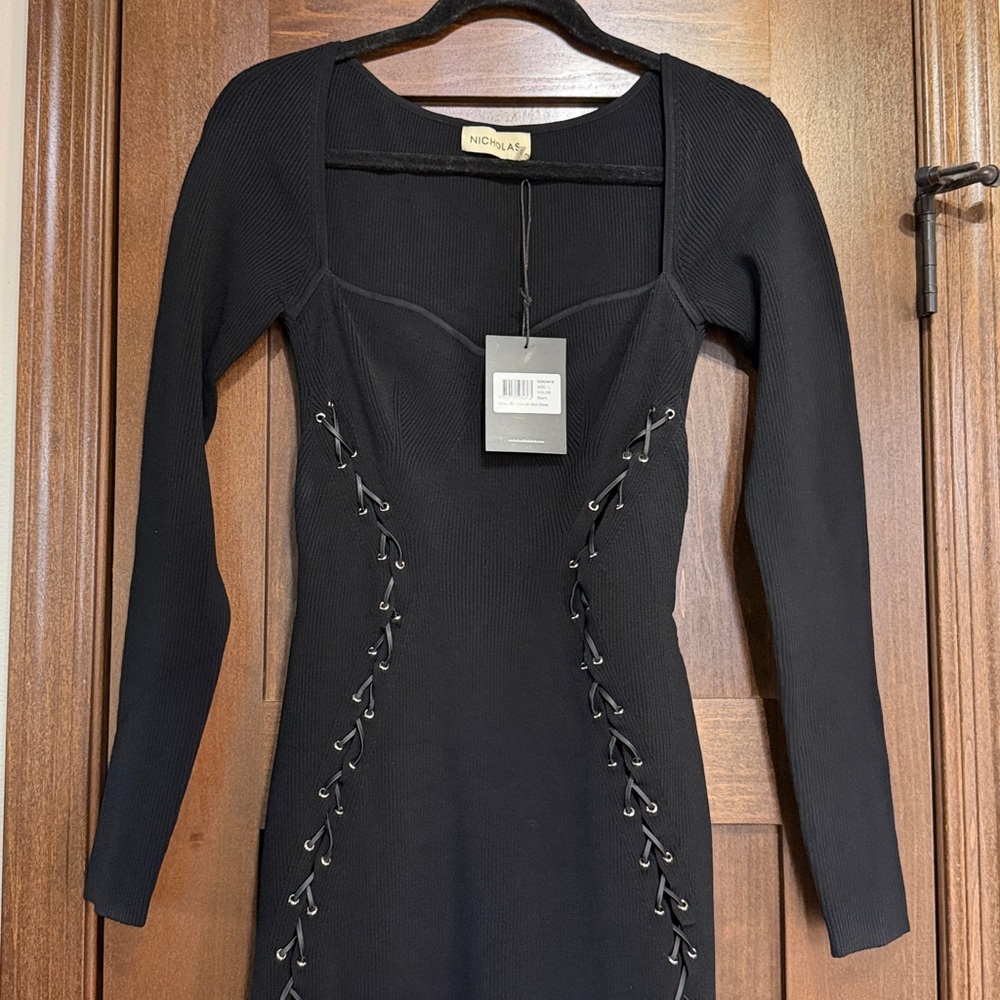NWT Nicholas Arna Lace Up Midi Dress - Picture 4 of 5